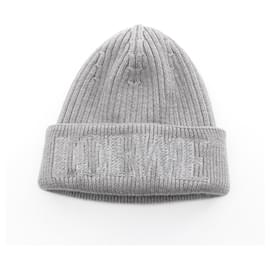 Loewe-Loewe Knit Cap Wool Hat-Brown,Grey