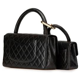 Chanel-Chanel Top Handle Lambskin Handbag-Black