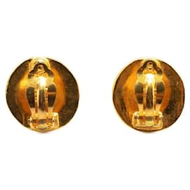 Chanel-Chanel Gold Plated Coco Mark Vintage Earrings 94A-Golden