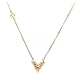 Louis Vuitton-Louis Vuitton V Essential Necklace-Golden