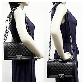 Chanel-Chanel Caviar Skin Boy Chanel 2way Shoulder Bag A67086-Black