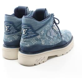 Louis Vuitton-Louis Vuitton AuberKamp Line Denim Suede Shoes-Blue