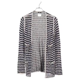 Chanel-Chanel P41412K03063 Rayon Cotton Cardigan-White,Blue,Multiple colors,Navy blue