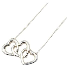 Tiffany & Co-Tiffany Triple Heart SV925 Necklace-Silvery