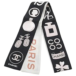 Chanel-Chanel Silk 31 RUE CAMBON Icon Scarf-Black,Other