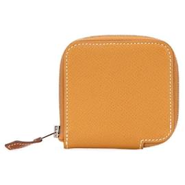 Hermès-Hermes Azap Compact Mini Silk In Veau Epsom Coin Case-Brown
