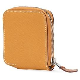 Hermès-Hermes Azap Compact Mini Silk In Veau Epsom Coin Case-Brown