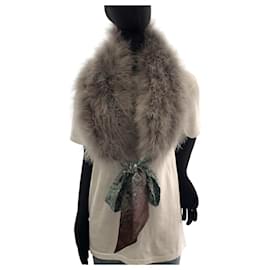 Louis Vuitton-Louis Vuitton Fur/Silk Paisley Scarf MP1258-Green,Grey