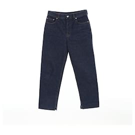 Gucci-Gucci GUCCI Label Cotton Denim Pants-Blue,Navy blue