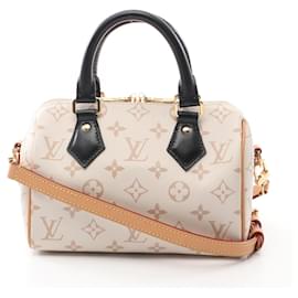 Louis Vuitton-Louis Vuitton Speedy Bandouliere 20 PVC Coated Canvas 2way Bag-Black,White,Beige