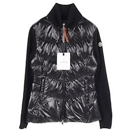 Moncler-Moncler CARDIGAN Wool Nylon Down Jacket-Black