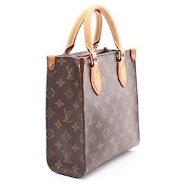 Louis Vuitton-Louis Vuitton Sac Plat BB PVC Coated Canvas Handbag-Brown,Bronze