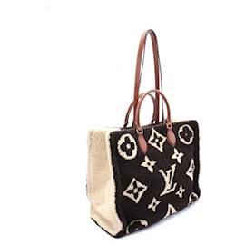 Louis Vuitton-Louis Vuitton Onthego GM Monogram Teddy Leather Tote Bag-Brown,Beige