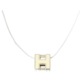 Hermès-Hermes Metal H Cube Necklace-White