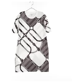 Hermès-Hermes Coaching Remix Cotton Dress-Black,White