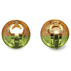 Chanel-Chanel Gold Plated Coco Mark Vintage Earrings 93A-Golden