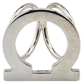 Anello per sciarpa in metallo Gancini Salvatore Ferragamo Argento