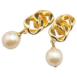 Chanel-Chanel Vintage Earrings-Golden