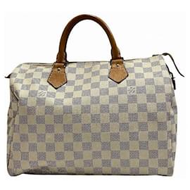 Louis Vuitton-Louis Vuitton Speedy30 Damier Azur Handbag-White