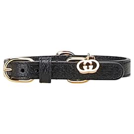 Gucci-Gucci Interlocking G Extra Small Leather Pet Accessory-Black