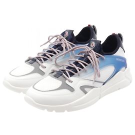 Moncler ANAKIN Leder-Stoff-Sneaker Weiß Mehrfarben