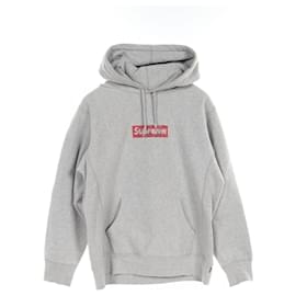 Supreme-Supreme SUPREME × SWAROVSKI Box Logo Cotton Polyester Hooded Sweatshirt-Brown,Grey
