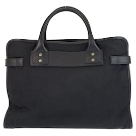 Gucci-Gucci Nylon/Leather Sherry Line Briefcase 246410-Black