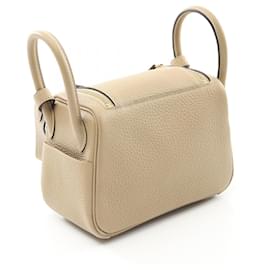 Hermès-Hermes Lindy Mini Taurillon Clemence Shoulder Bag-Beige,Other