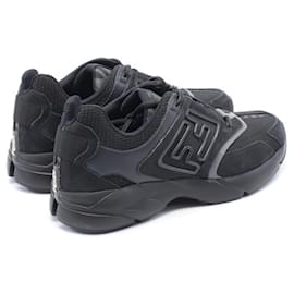 Fendi-Fendi FASTER Leather Fabric Sneakers-Black