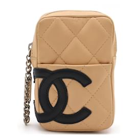 Chanel-Chanel Cambon Line Leather Cigarette Case Pouch-Beige