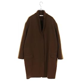 Céline-Celine Egg Crombie Cashmere Coat-Green,Khaki