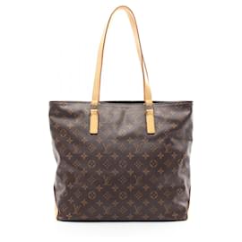Louis Vuitton-Louis Vuitton Cabas Mezzo Monogram Coated Canvas Tote Bag-Brown,Bronze