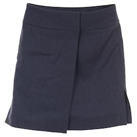 Hermès-Hermes Skirt Wool Skirt-Blue,Navy blue