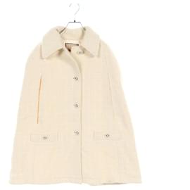 Gucci-Gucci Boucle Wool Tweed Cape Poncho-Other,Cream