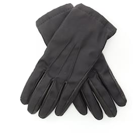 Prada-Prada Gloves Nylon Lamb Leather Gloves-Black