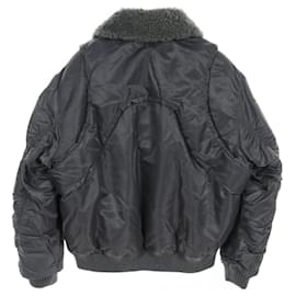 Louis Vuitton-Louis Vuitton HIB08WRSL Nylon Shearling Blouson-Grey