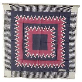 Yves Saint Laurent Cachecol de seda Saint Laurent Branco Multicor