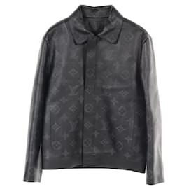 Louis Vuitton-Louis Vuitton Monogram Shadow Calf Leather Jacket-Brown,Black