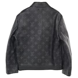 Louis Vuitton-Louis Vuitton Monogram Shadow Calf Leather Jacket-Brown,Black