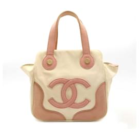 Chanel-Chanel Canvas Coco Mark Marshmallow Tote Bag A24224-Pink,Cream