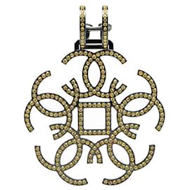 Chanel-Chanel Metal Coco Mark Rhinestone Single Earring B17S-Black