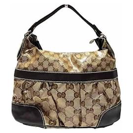 Gucci-Gucci GG PVC Shoulder Bag-Brown