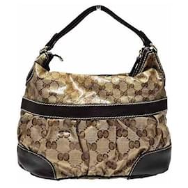 Gucci-Gucci GG PVC Shoulder Bag-Brown