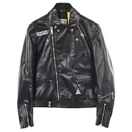 Moncler-Moncler GENIUS 7 FRAGMENT HIROSHI FUJIWARA × Lewis Leathers DWAYNE Leather Jacket-Black