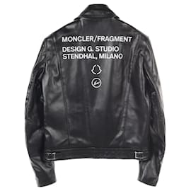 Moncler-Moncler GENIUS 7 FRAGMENT HIROSHI FUJIWARA × Lewis Leathers DWAYNE Leather Jacket-Black