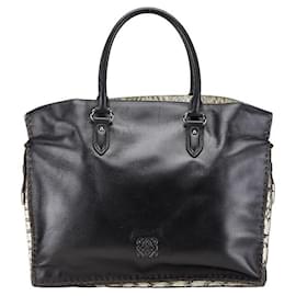 Loewe-Loewe Amazona Stitch Python Leather Handbag-Brown,Black,White
