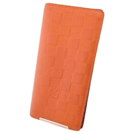 Louis Vuitton-Louis Vuitton Portefeuille Brazza Damier Infini Wallet-Orange
