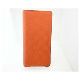 Louis Vuitton-Louis Vuitton Portefeuille Brazza Damier Infini Wallet-Orange