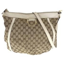 Gucci-Gucci GG Canvas Abbey 2way Shoulder Bag 204940-Beige,Other,Cream