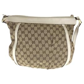 Gucci-Gucci GG Canvas Abbey 2way Shoulder Bag 204940-Beige,Other,Cream